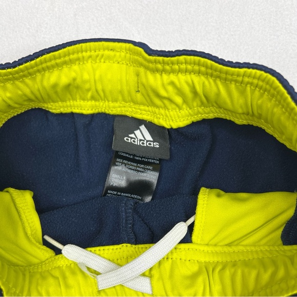 Adidas Boys’ Pants Blue and Neon Yellow Stripes Size 8 Small - Picture 4 of 8